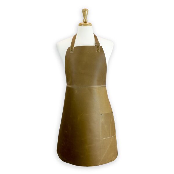 Cross Back Leather Bib Apron - Premium Thumbnail